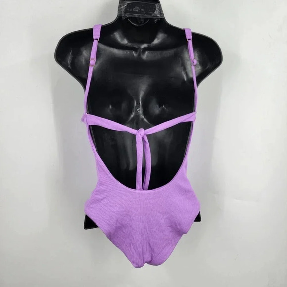 Becca Tessa High Neck One Piece Swimsuit in Orchid Size S NWT $148 - Picture 4 of 12